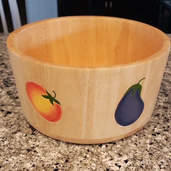 Vintage 2001 Clay Art Handpainted Salad Bowl - Picture 3 of 5